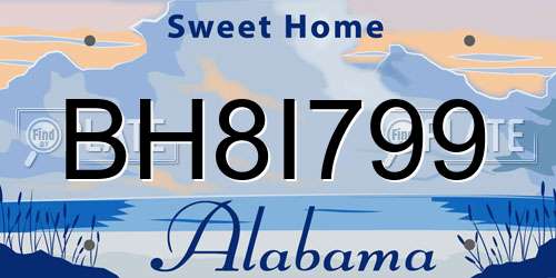 BH8I799 Alabama License Plate