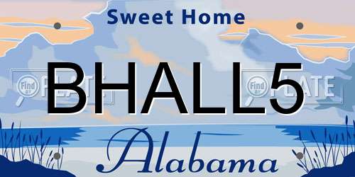 BHALL5 Alabama License Plate