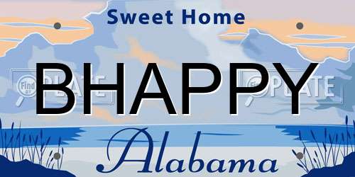 BHAPPY Alabama License Plate