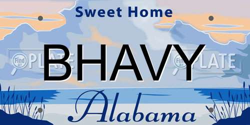 BHAVY Alabama License Plate
