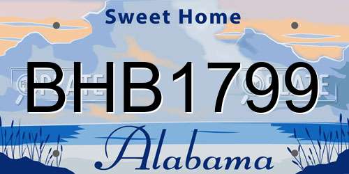 BHB1799 Alabama License Plate