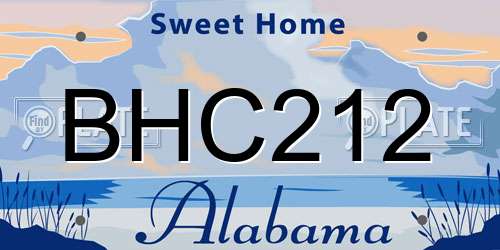 BHC212 Alabama License Plate