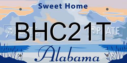 BHC21T Alabama License Plate