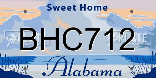 BHC712 Alabama License Plate