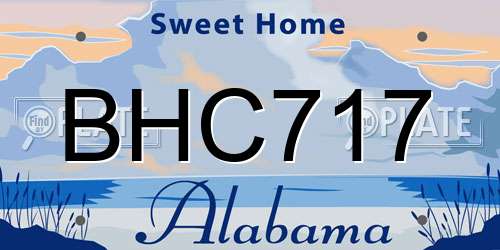 BHC717 Alabama License Plate