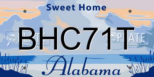 BHC71T Alabama License Plate