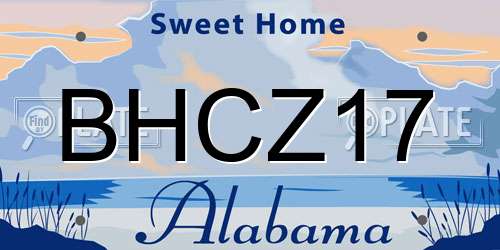 BHCZ17 Alabama License Plate