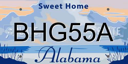 BHG55A Alabama License Plate