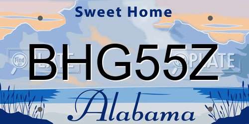 BHG55Z Alabama License Plate