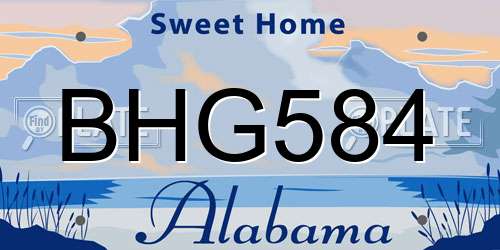 BHG584 Alabama License Plate