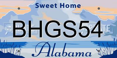 BHGS54 Alabama License Plate