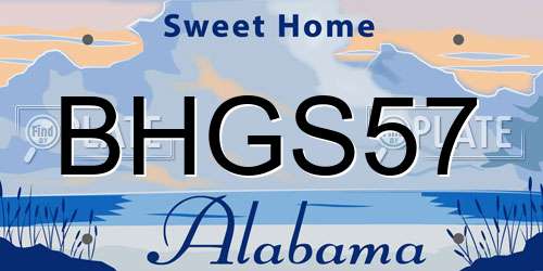 BHGS57 Alabama License Plate