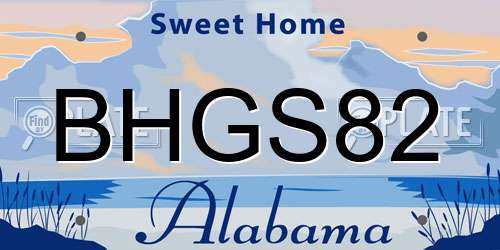 BHGS82 Alabama License Plate