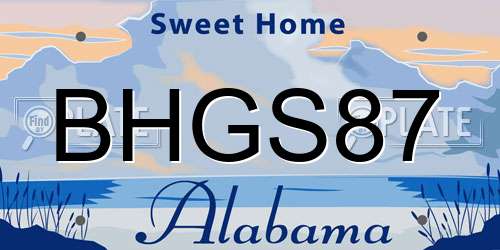 BHGS87 Alabama License Plate