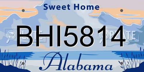 BHI5814 Alabama License Plate