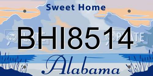 BHI8514 Alabama License Plate