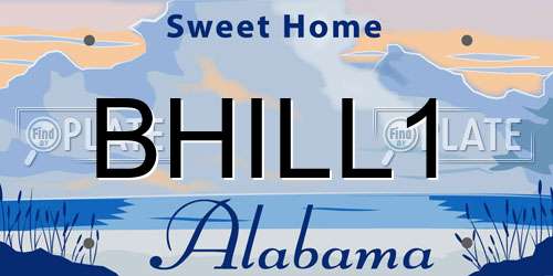 BHILL1 Alabama License Plate