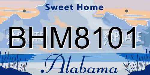 BHM8101 Alabama License Plate