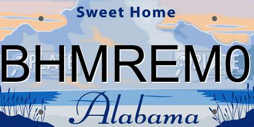 BHMREM0 Alabama License Plate