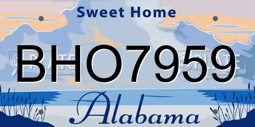 BHO7959 Alabama License Plate