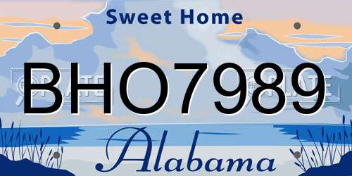 BHO7989 Alabama License Plate