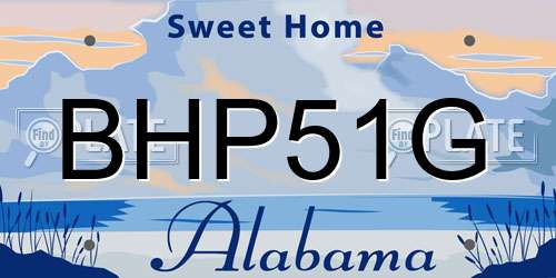 BHP51G Alabama License Plate