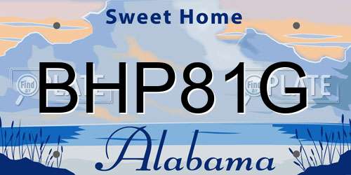 BHP81G Alabama License Plate