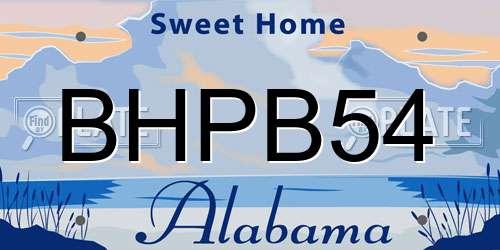 BHPB54 Alabama License Plate