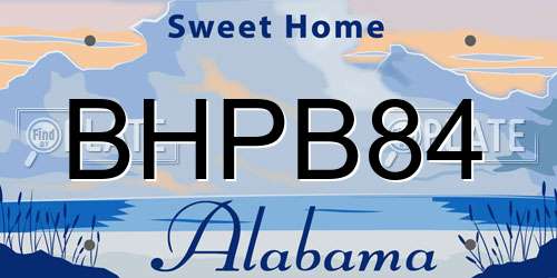 BHPB84 Alabama License Plate