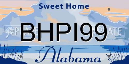 BHPI99 Alabama License Plate