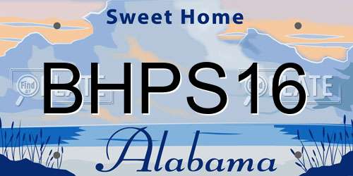 BHPS16 Alabama License Plate