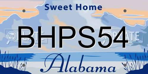 BHPS54 Alabama License Plate