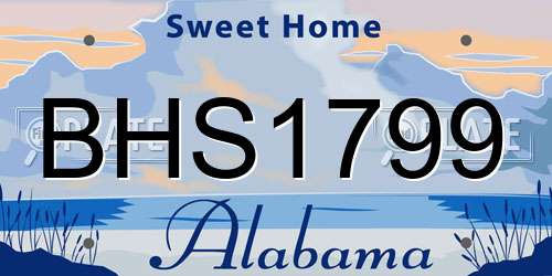 BHS1799 Alabama License Plate