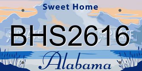 BHS2616 Alabama License Plate