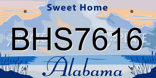 BHS7616 Alabama License Plate