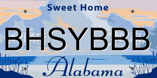 BHSYBBB Alabama License Plate