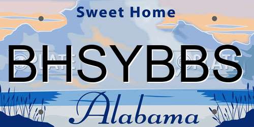BHSYBBS Alabama License Plate