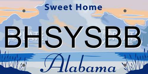 BHSYSBB Alabama License Plate