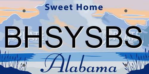 BHSYSBS Alabama License Plate
