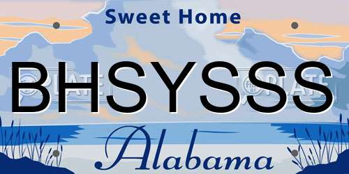 BHSYSSS Alabama License Plate