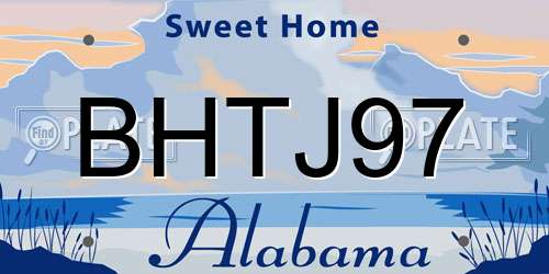 BHTJ97 Alabama License Plate