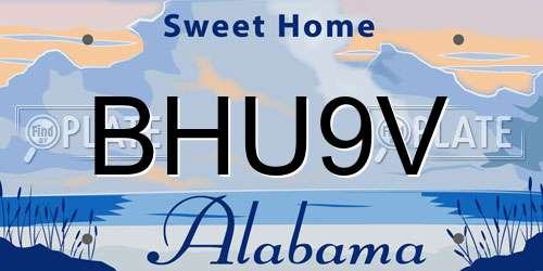 BHU9V Alabama License Plate