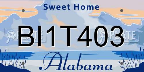 BI1T403 Alabama License Plate