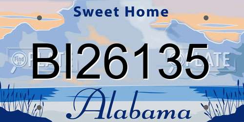BI26135 Alabama License Plate