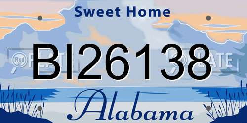 BI26138 Alabama License Plate