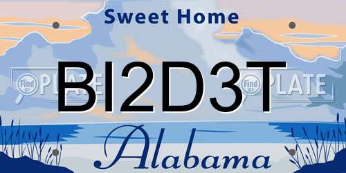 BI2D3T Alabama License Plate