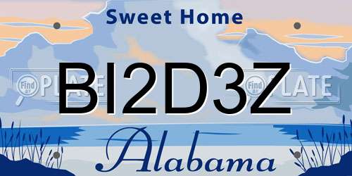 BI2D3Z Alabama License Plate