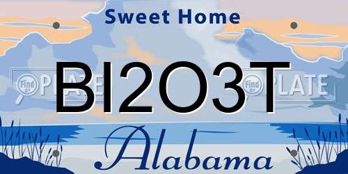 BI2O3T Alabama License Plate