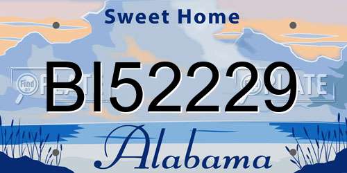 BI52229 Alabama License Plate