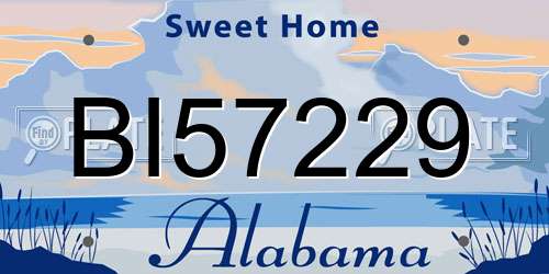 BI57229 Alabama License Plate